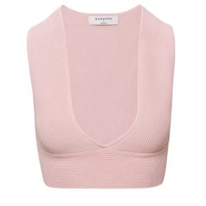 Aritzia Babaton sculpt knit deep v neck cropped tank top